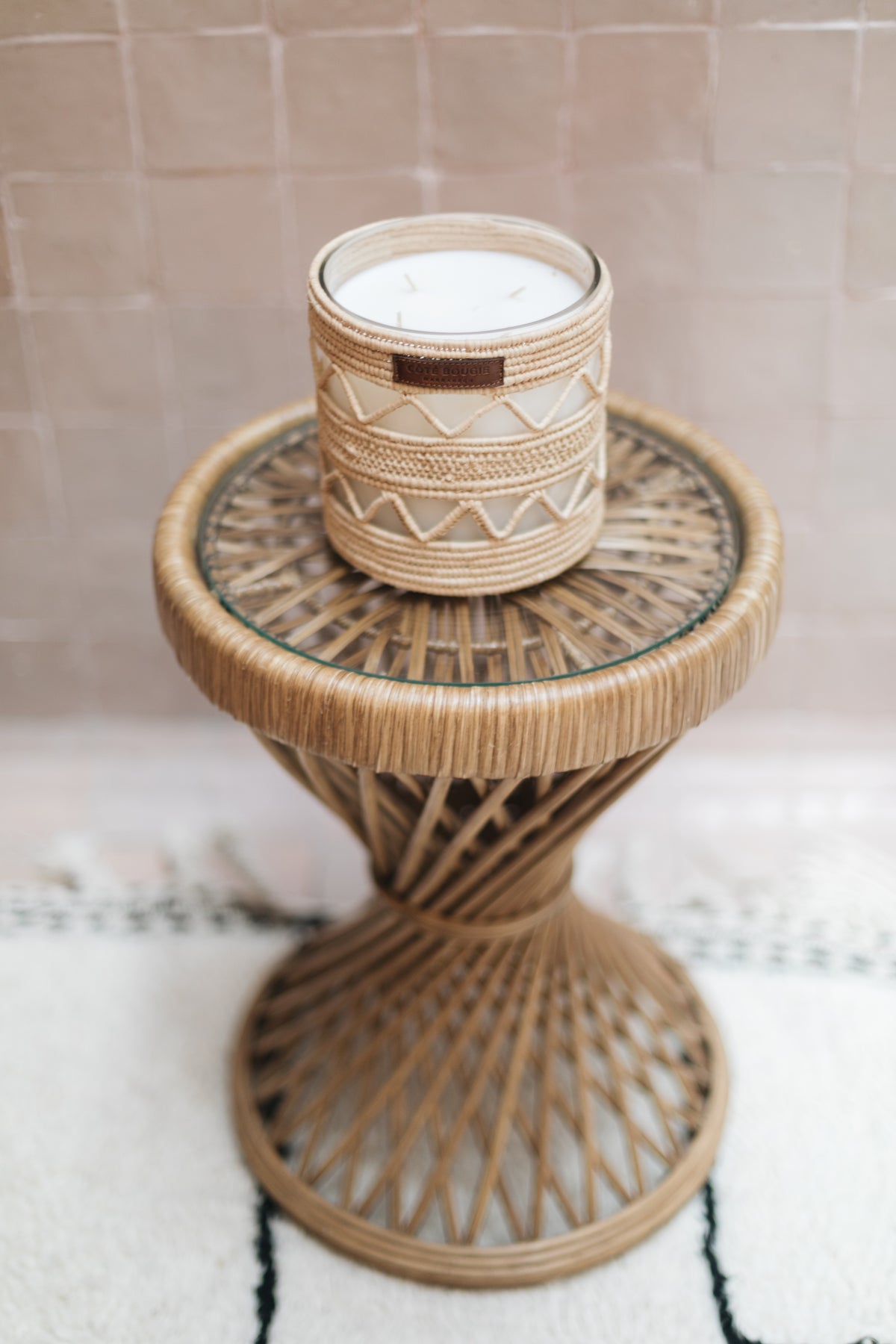 【Côté Bogie】<br>コテ ブジー ラフィアキャンドル <br>RAPHIA "DINA" S   CANDLE