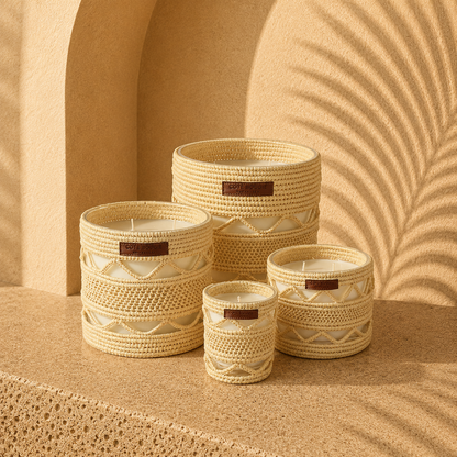 【Côté Bogie】<br>コテ ブジー ラフィアキャンドル <br>RAPHIA "DINA" S   CANDLE
