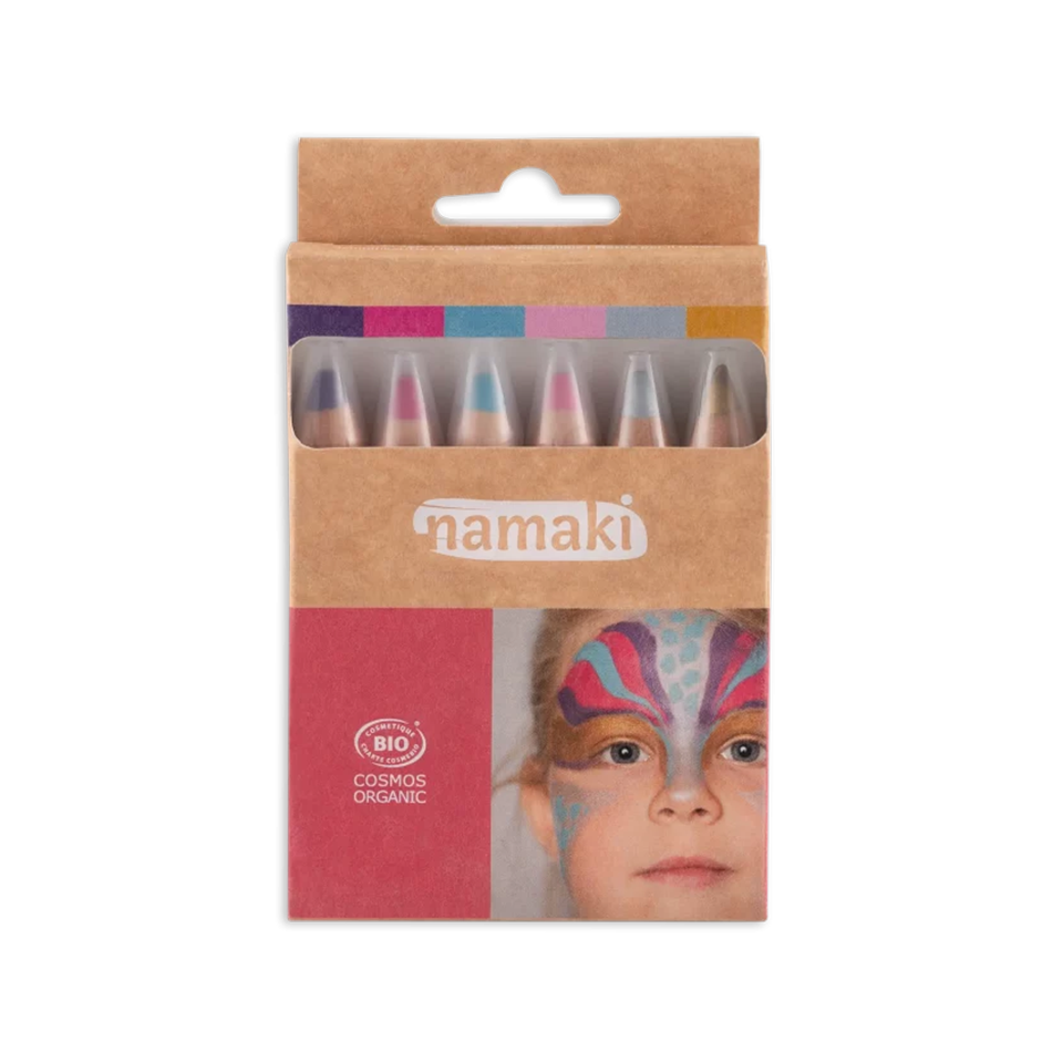 【namaki（ナマキ）】<br>フェイスペイント ペンシル 6色セット（マジカルワールド）