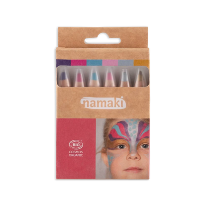 【namaki（ナマキ）】<br>フェイスペイント ペンシル 6色セット（マジカルワールド）