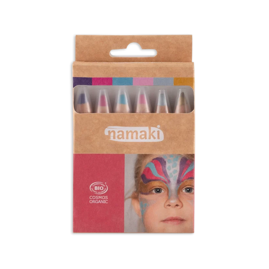 【namaki（ナマキ）】<br>フェイスペイント ペンシル 6色セット（マジカルワールド）