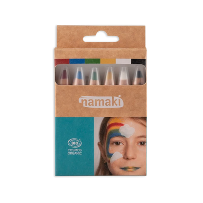 【namaki（ナマキ）】<br>フェイスペイント ペンシル 6色セット（レインボウ）