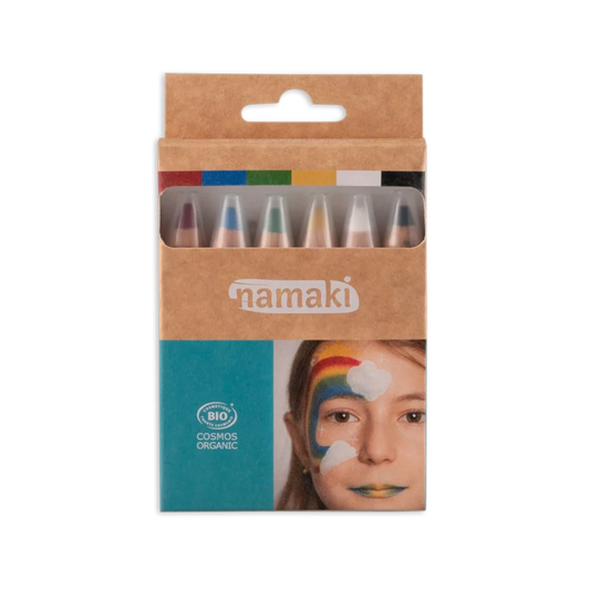【namaki（ナマキ）】<br>フェイスペイント ペンシル 6色セット（レインボウ）