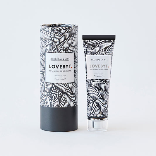 【限定PKG LOVEBYT】<br>ナチュラル 歯磨き粉 <br> チャコール&ミント