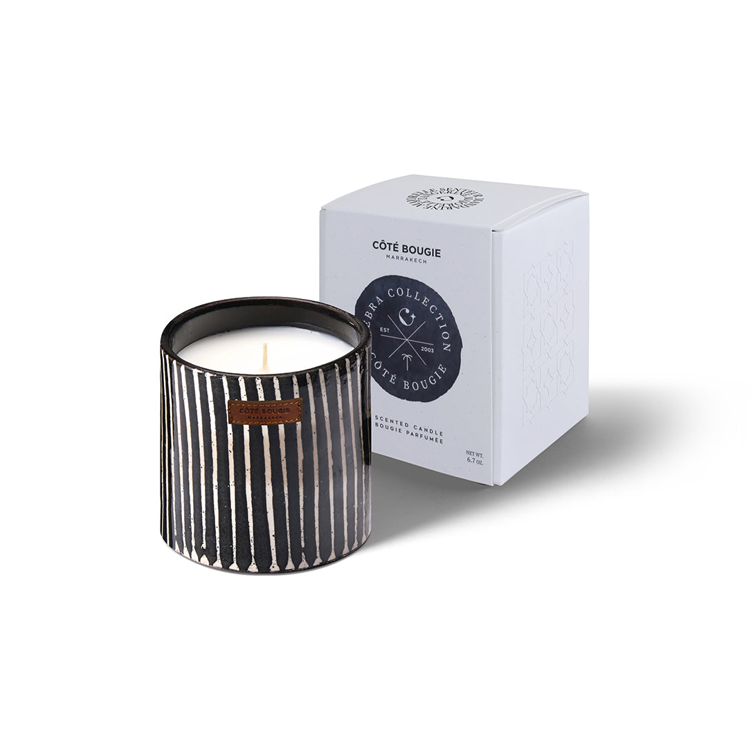 【Côté Bogie】<br> コテ ブジー セラミックキャンドル<br> ZÉBRÉ NOIR S CANDLE