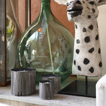【Côté Bogie】<br> コテ ブジー セラミックキャンドル<br> ZÉBRÉ NOIR S CANDLE